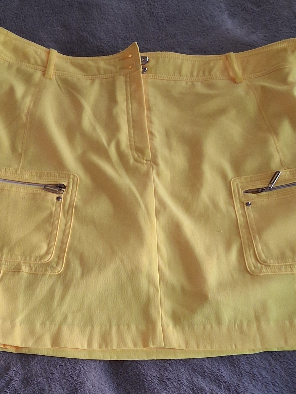 Womens Size 14 jamie sadock Bright Yellow Mini Skirt with Zip Pockets
